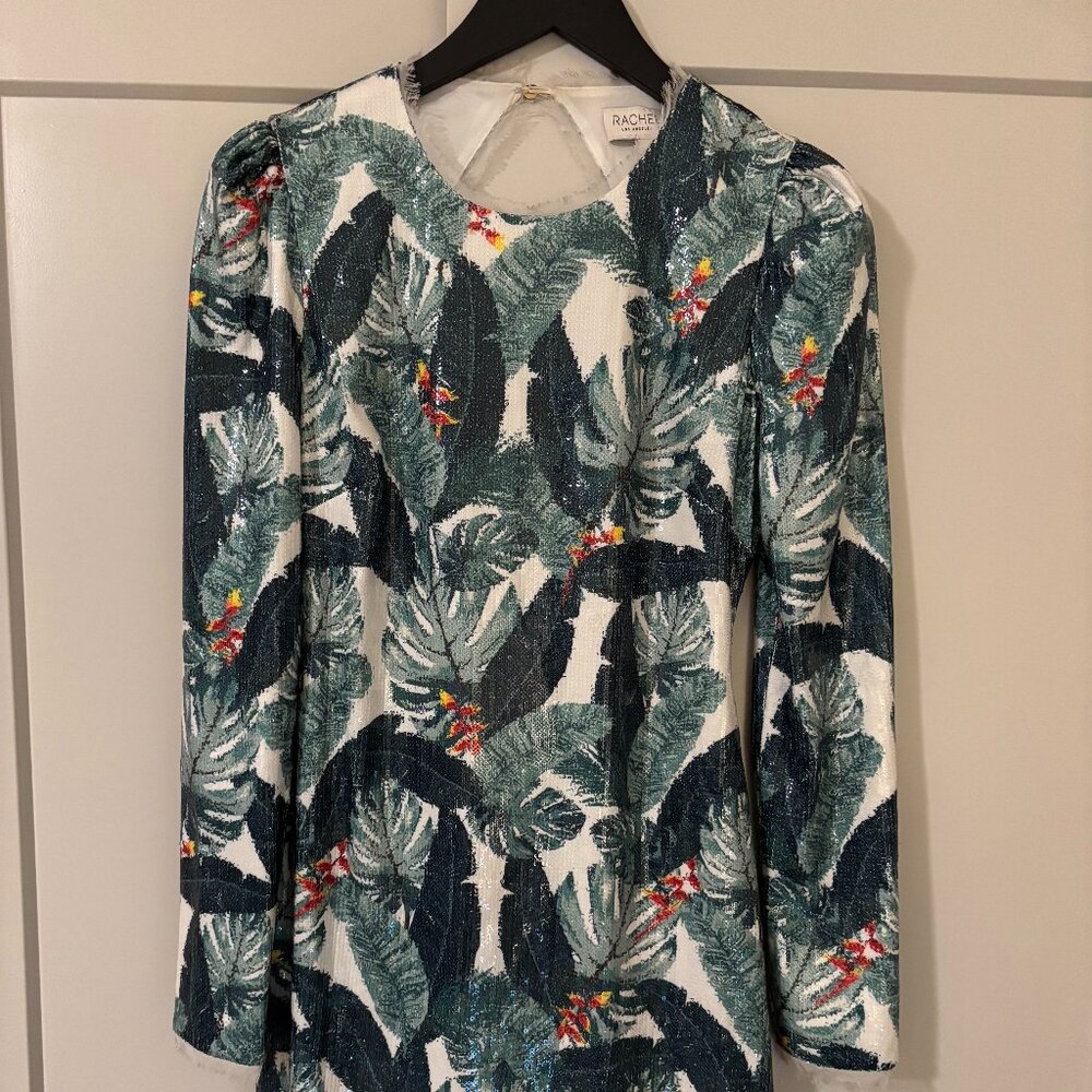 Rachel Zoe Sequin Tropical Jungle Backless Dress- Size 4